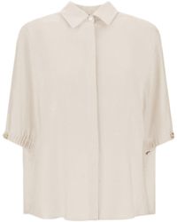 Herno - Fluid Weave Linen Blend Shirt With Unique Gathered Cuffs - Lyst