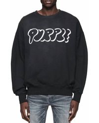 Purple Brand - Outline Heavyweight Fleece Crewneck Sweatshirt - Lyst