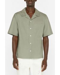 FRAME - Soft Cotton Camp Collar Shirt - Lyst