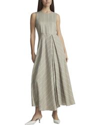 Lafayette 148 New York - Open Fold Drape Front Linen-Blend Dress - Lyst
