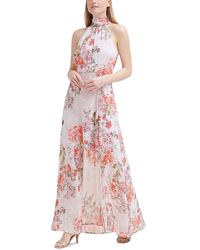Eliza J - Floral Print Full Length Halter Dress - Lyst