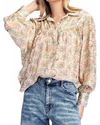 Eesome - Paisley Printed Button Down Blouse - Lyst