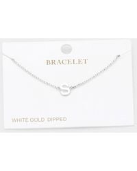 Fashnzfab - S- Dipped Metal Initial Monogram Charm Bracelet Rhodium - Lyst