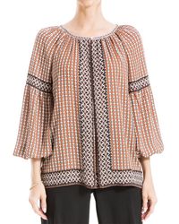 Max Studio - Front Inverted Pleat Blouse - Lyst