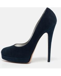 Casadei - Suede Platform Pumps - Lyst
