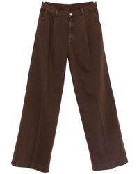 Nine:inthe:morning - Wide-Leg Bordeaux Trousers With Pleats And High Waist - Lyst