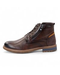 Infinity Leather - Biker Lace-Up Ankle Boots - Lyst