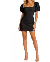 She + Sky - Short Sleeve Square Neck Knit Mini Dress - Lyst