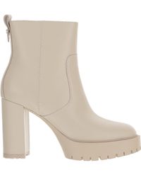 Pinko - Ivory Clara 01 Platform Leather Boots - Lyst