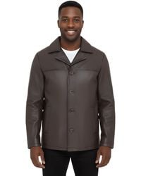 Infinity Leather - 4 Button Italian Leather Blazer Jacket - Lyst