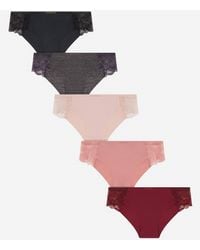 Danskin - 5-Pack Hipster Underwear With Lace Side Panels - Lyst