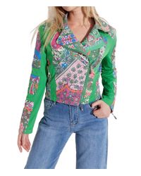 oolala - Printed Off Center Zip Jacket - Lyst