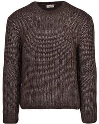 Herno - Chunky Knit Crewneck Sweater With Ribbed Detailing - Lyst