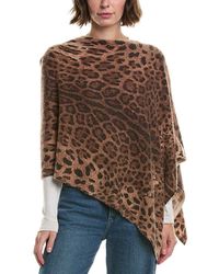 Sofiacashmere - Sofiacashmere Leopard Print Wool & Cashmere-Blend Poncho - Lyst