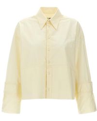 MM6 by Maison Martin Margiela - Cotton Shirt With Front Logo Print - Lyst