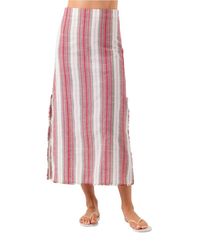 Sundays - Striped Tencel-Blend Midi Skirt - Lyst