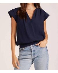 Bobi - Betty Split Neck Tee Top - Lyst