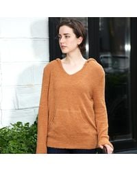 TRUEDAMES - Solid Pocket Hoodie Top - Lyst