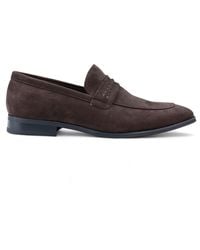 Infinity Leather - Suede Moccasin Loafers Smart Slip-On Shoes - Lyst