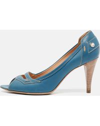 Tod's - Leather Peep Toe Pumps - Lyst