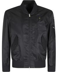 Blauer - Rocky Ribbed Trim Water Repellent Polyamide Bomber Jacket - Lyst