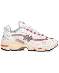 New Balance - Leather Sneakers With Mesh Accents - Lyst