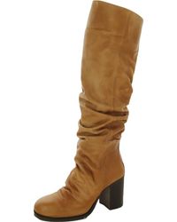 Free People - Elle Leather Slouchy Knee-high Boots - Lyst