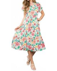 Thml - Short Sleeve Tiered Midi Dress - Lyst