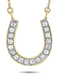 Non-Branded Lb Exclusive 14k Yellow 0.19 Ct Diamond Horseshoe Pendant Necklace - Metallic