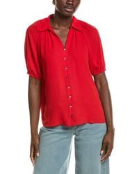 Tahari - Split Neck Collared Blouse - Lyst