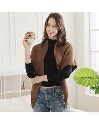 TRUEDAMES - Cozy Soft Solid Shoulder Wrap Shawl Poncho - Lyst