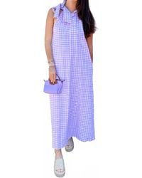 Adrienne - Julia Violetta Seer Gingham Maxi Dress - Lyst