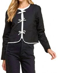 TCEC - Quilted Long Sleeve Accented Bow Jacket - Lyst