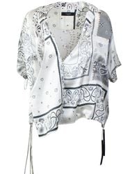 Amiri - Grey Bandana Reconstruct Wrap Shirt - Lyst