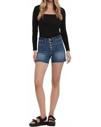 LOVERVET - Patched Button Fly Shorts - Lyst