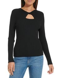 Calvin Klein - Cut-out Ribbed Knit Pullover Sweater - Lyst