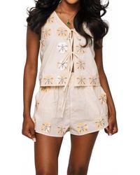 Queen Of Sparkles - Sand Dollar Cotton Tie Tank - Lyst