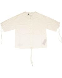 Unravel Project - Lace Up T-shirt - Ivory - Lyst