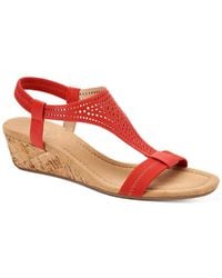 Alfani - Vacanza Faux Leather Wedge Sandals - Lyst