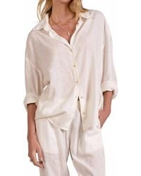 Elan - Linen Button Down Top - Lyst