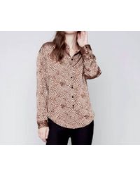 Charlie b - Printed Gutsy Satin Button Front Shirt - Lyst