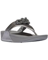 Fitflop - Lulu Beaded Chain Leather Toe Post Sandal - Lyst