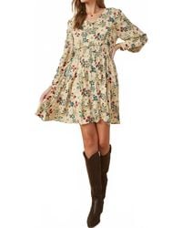 Hayden LA - Floral Print Button Up Smocked Dress - Lyst