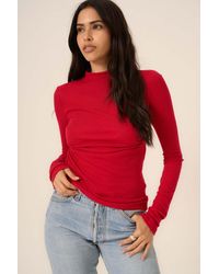 Project Social T - Belle Baby Rib Mock Neck Long Sleeve - Lyst