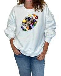 Queen Of Sparkles - Floral Football Sweatshirt - Lyst