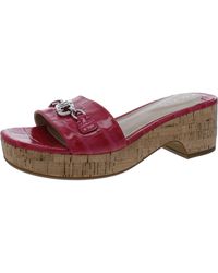 Lauren by Ralph Lauren - Roxanne Leather Slip-on Slide Sandals - Lyst