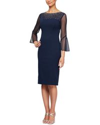 Alex Evenings - Petites Embellished Knee Cocktail And Party Dress - Lyst