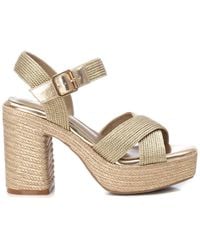 Xti - Heeled Jute Platform Sandals By - Lyst