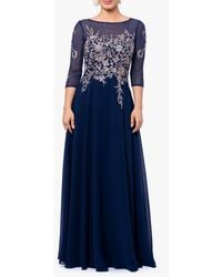 Betsy & Adam - Petites Embroidered Midi Evening Dress - Lyst