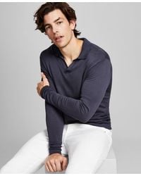 And Now This - Henley Shirt 'Sblackened Pearl Long Sleeve Split Neck Asm1 - Lyst